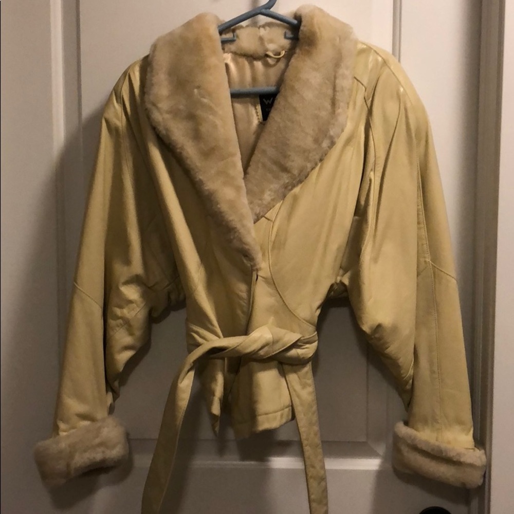 Wilson Creme Leather Jacket, Small.